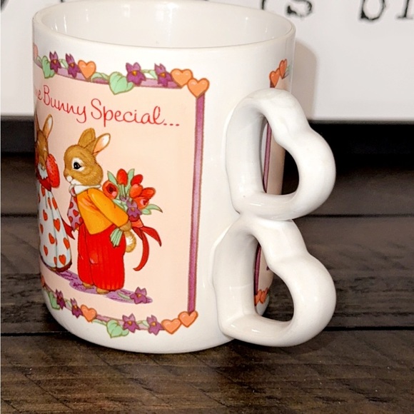 Vintage Heart Handle Bunny Coffee Tea Mug Cup To Some Bunny Special with lots of - Picture 3 of 5